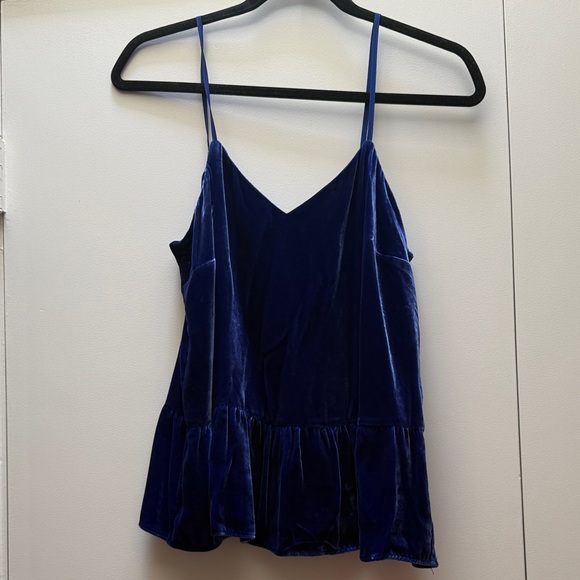 J. Crew Deep Blue Velvet Camisole - Picture 1 of 2